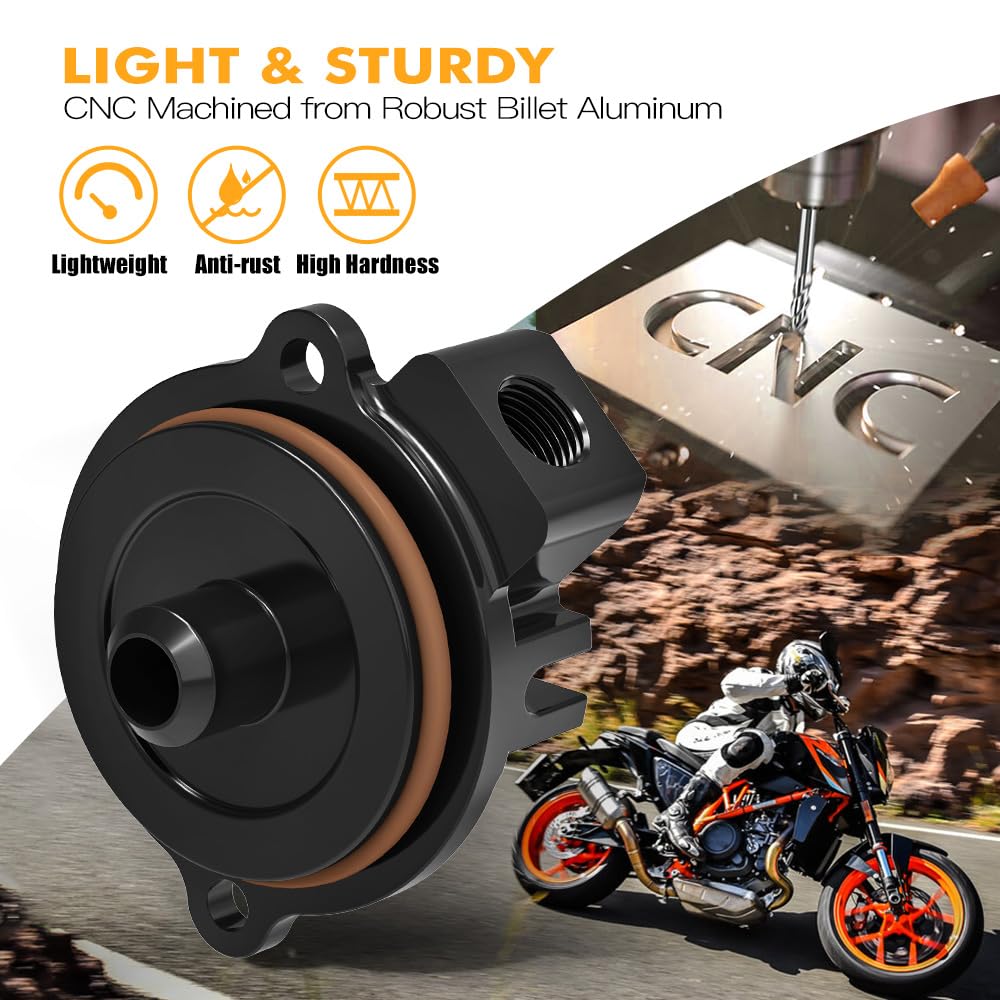NICECNC Ölfilterkappe für Motorräder, Compatible with Husqvarna SVARTPILEN 701 2019–2022, Compatible with Gas Gas SM700 2023, Compatible with 690 Duke 2013–2018, Siehe Passform, Schwarz