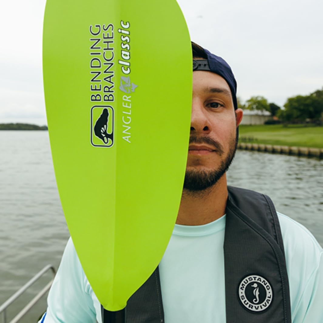 BENDING BRANCHES Angler Classic Snap-Button Kayak Fishing Paddle – Lightweight Fiberglass Shaft, Durable Fiberglass-Reinforced Nylon Blades, 2-Piece Design