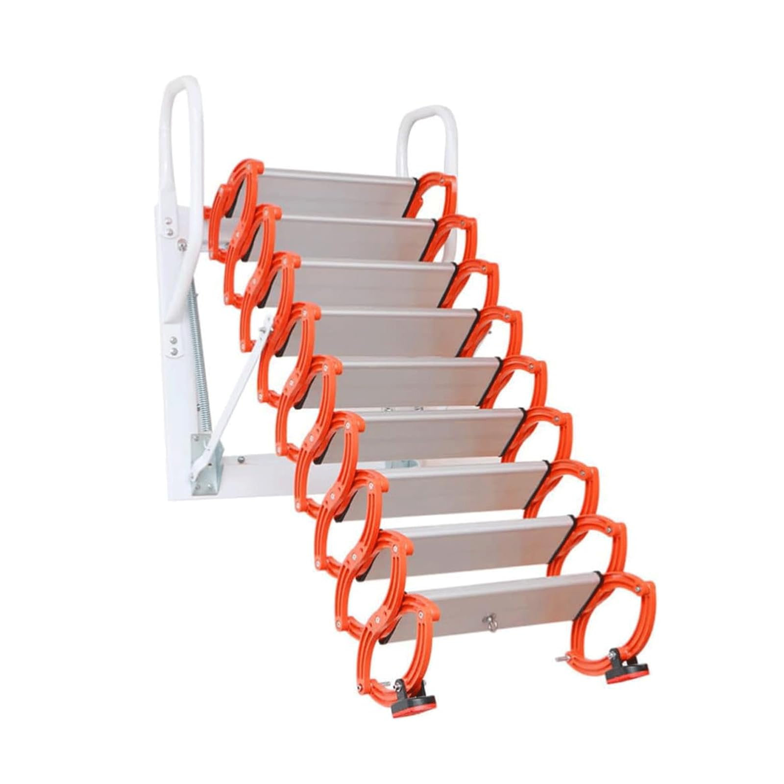 Scale per soffitta fissate al Muro Abbassare la Scala per soffitta Ti-MG Carico in Lega 1100 libbre Scala di Estensione Gradini Antiscivolo Scala Pieghevole