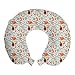 ABAKUHAUS Zorro Cojín de Viaje para Soporte de Cuello, Divertido Jardín, Cómoda y Práctica Funda Removible Lavable, 30x30 cm, Turquesa Naranja Marrón
