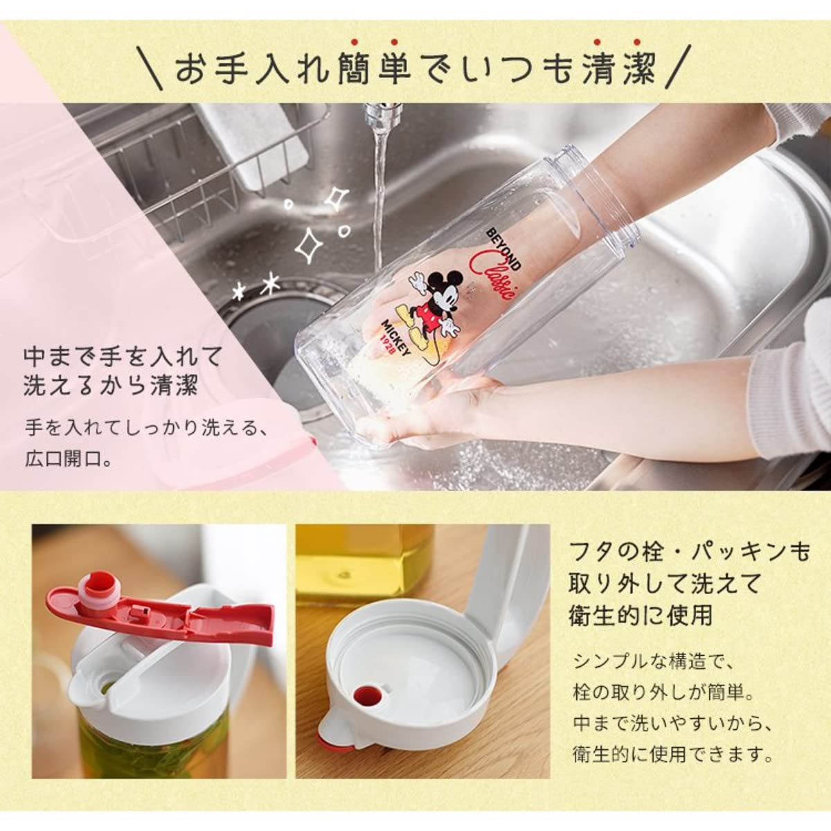 Amazon｜アスベル 冷水筒2.1L ミッキー ドリンク・ビオ2100C(MK22 
