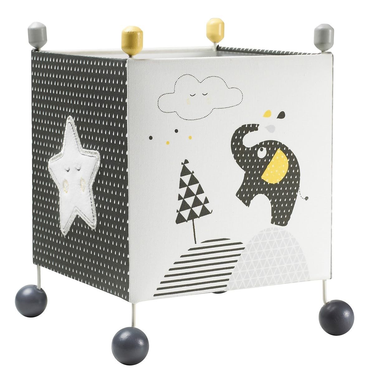 Sauthon Luminaire Enfant à Poser en Coton Gris
