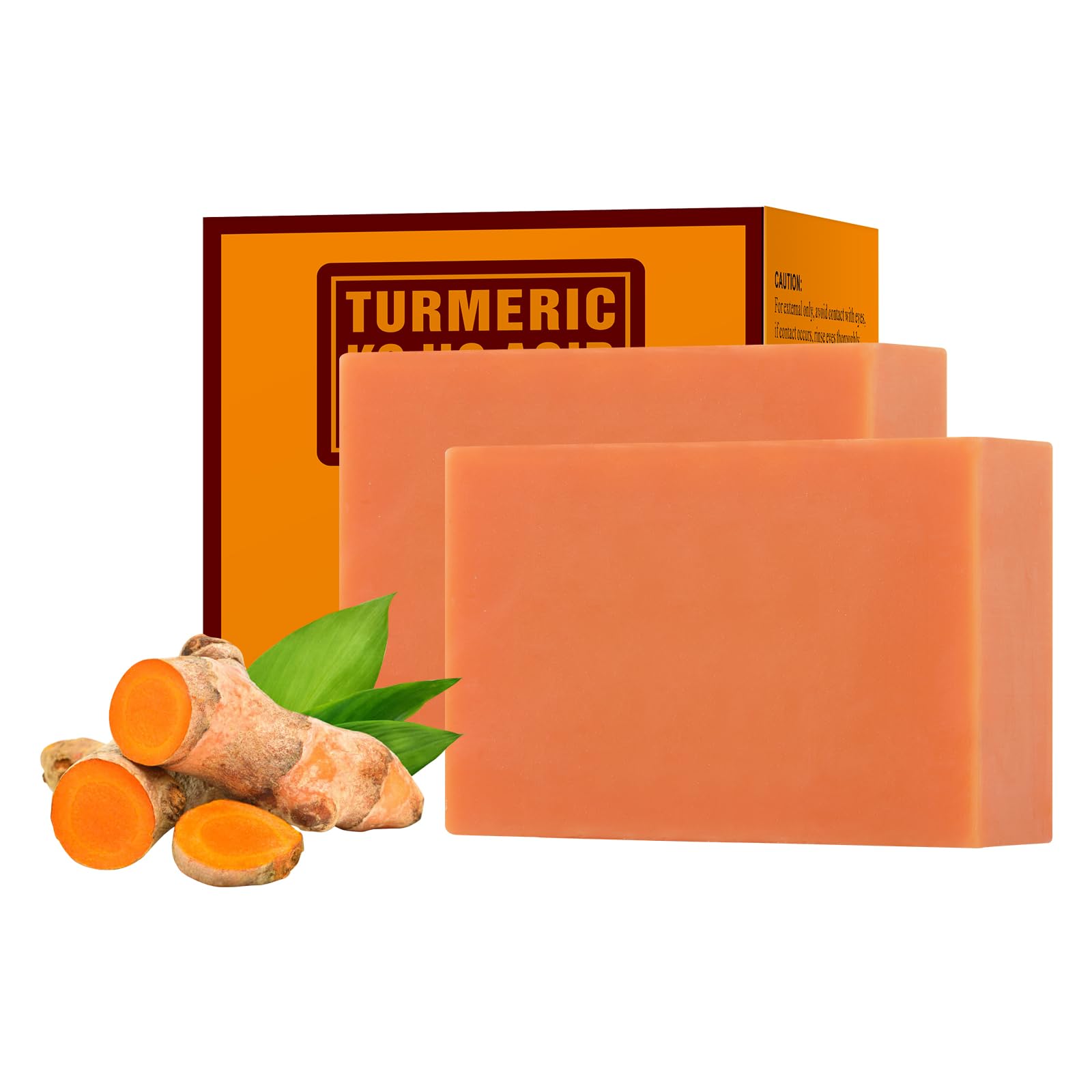 Turmeric Kojic Soap for Face and Body 200g/7OZ Facial Soap Tumeric Soap for Acne Hand Bath Soap Bar Curcuma Soap Bars Face Wash Facial Cleanser for Blemishes Pimples Dark Even Skin Tone Spots Bright