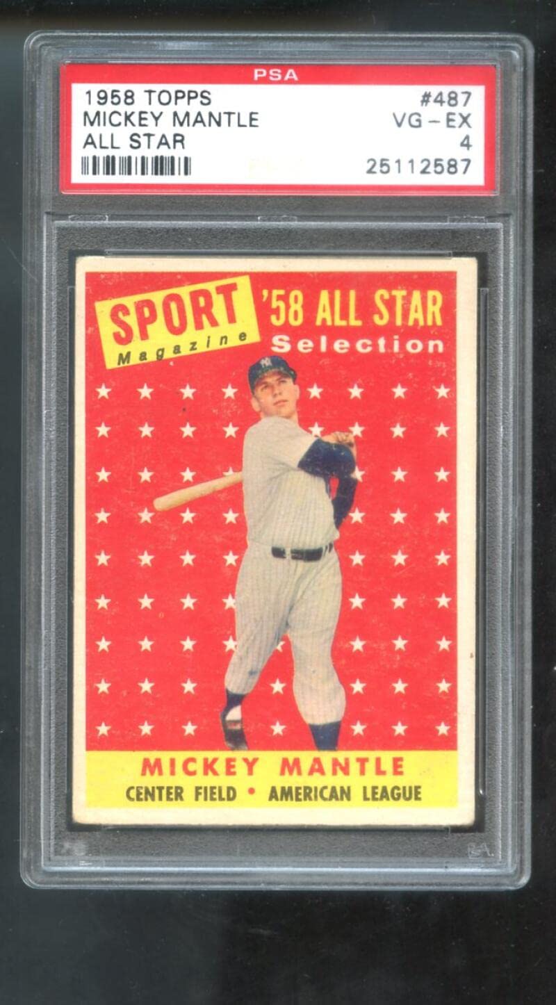 Amazon.com: 1958 Topps #487 Mickey Mantle All-Star Sport Magazine