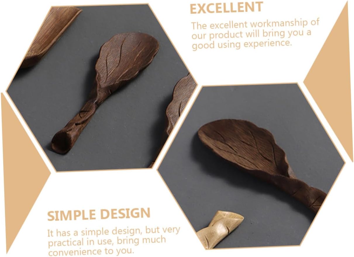 Handmade Carved Tea Spoon Tea Scoop Smooth Polished Surface Practical Measuring Tool Salt Powder for Home Restaurant Use