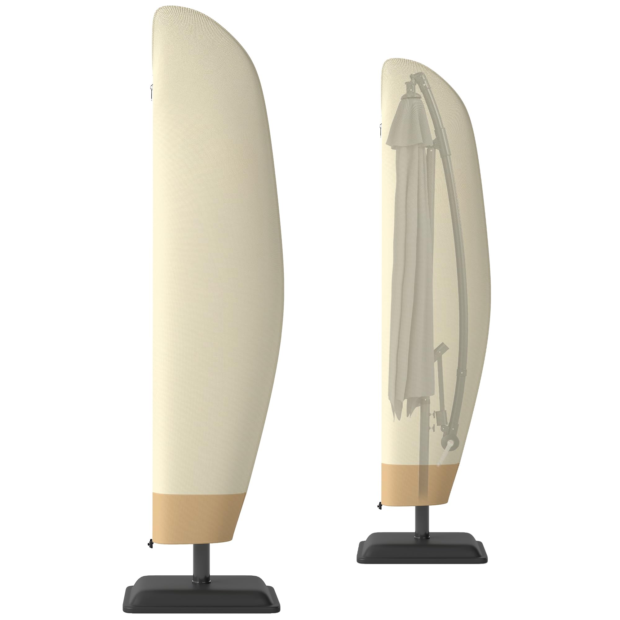 Outsunny Unisex Beige Parasol Cover, Patio Cantilever Cover, Banana Umbrella Cover In
