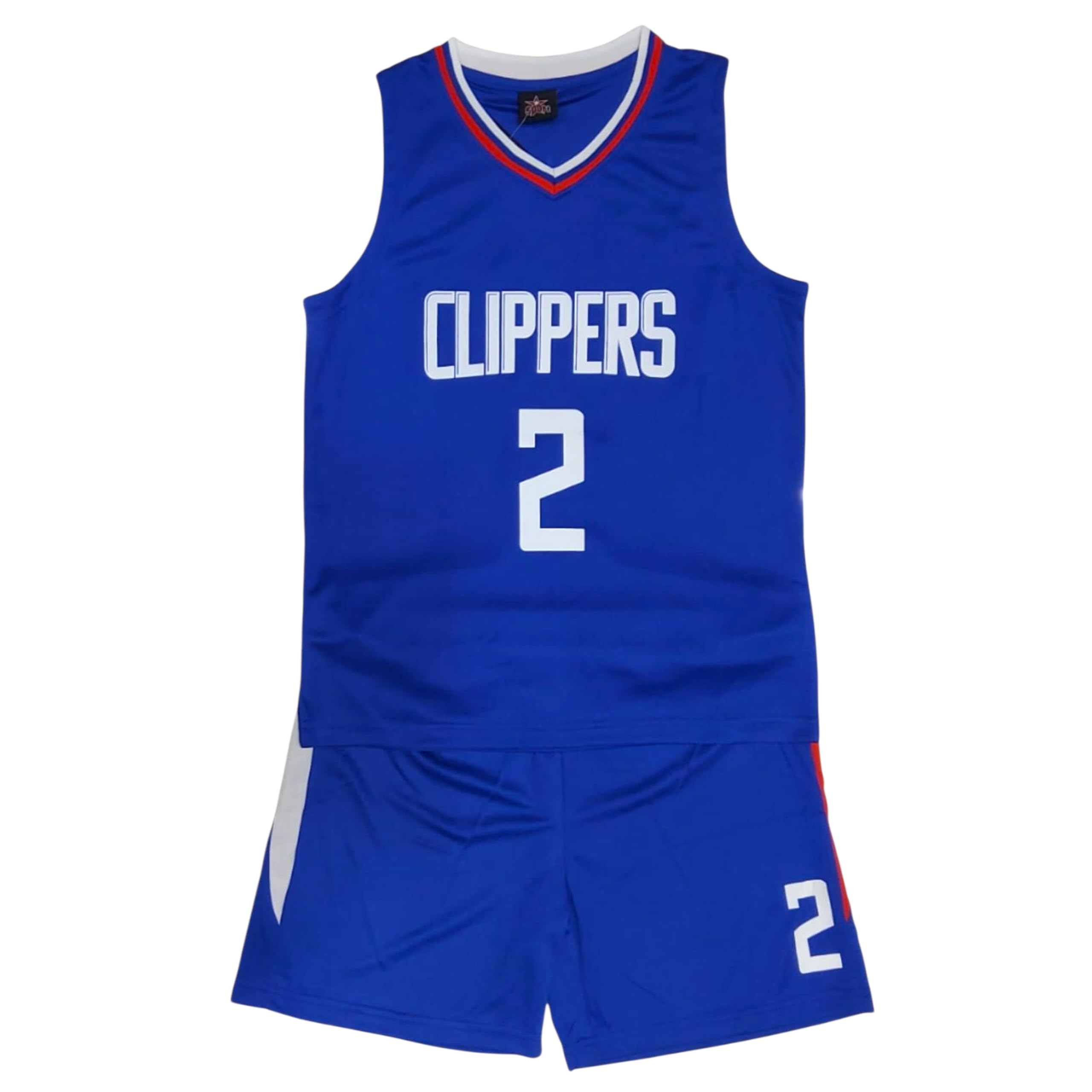 Basketball jersey Clippers Kawhi Leonard #2 Basketball Sleeveless Suit 2-Piece Performance Tank Top Set Kids Jersey Vest Shirt+Short. 13-14 Years Royal Blue