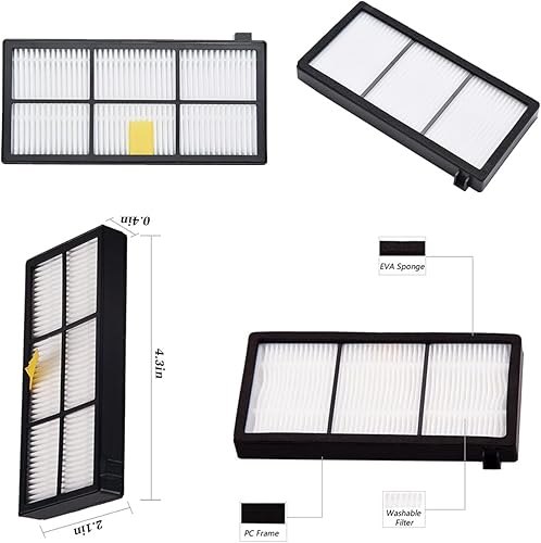 Miniatura 3 de Piezas de repuesto para aspiradora irobot Roomba Serie 800 850 860 861 866 870 880 890 900 Series 960 980 981 985 Kits de reabastecimiento con 2