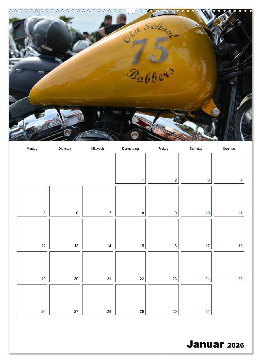 Harley Davidson Familienplaner (hochwertiger Premium Wandkalender 2026 DIN A2 hoch), Kunstdruck in Hochglanz: Familienplaner für Harley-Fans (CALVENDO Hobbys)