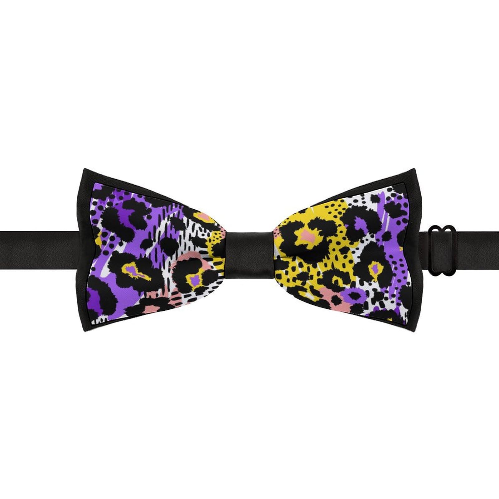 GoasNei Colorful Cow Pattern Bow Tie for Men Adjustable Necktie Funny Tie Neck Ties for Weddings Party