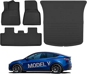 Motrobe Tesla Model Y Floor Mats 3D Cargo Liners All-Weather Waterproof Protect Floor Interior Liner Accessories for 2020-2024 Model Y 4PCS