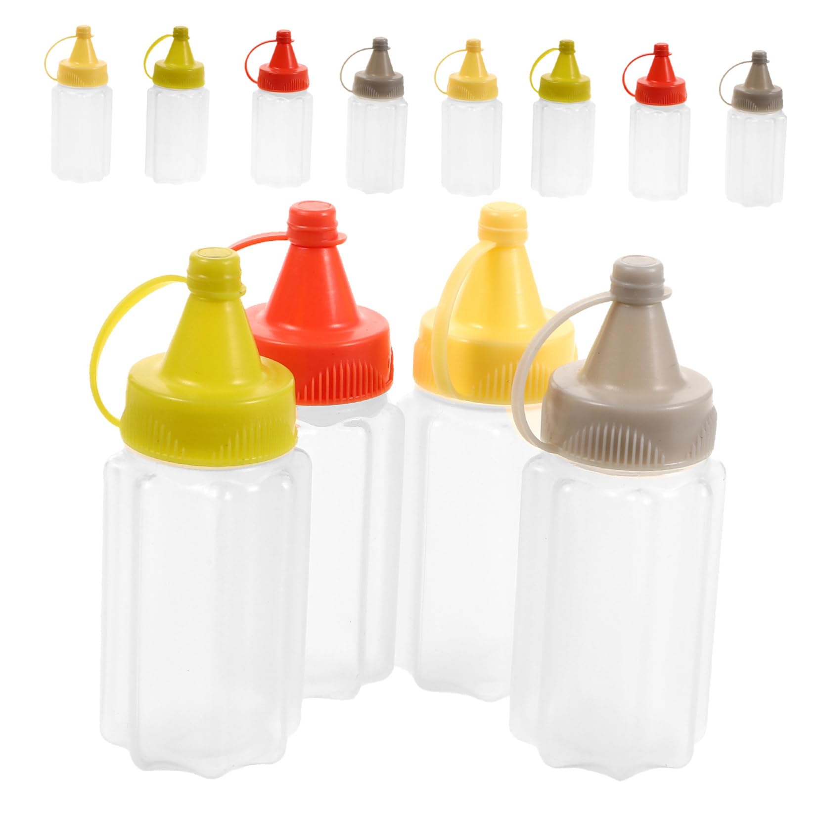 Ciieeo 12Pc Mini Condiment Squeeze Bottles Sauce Dispenser for Ketchup Mustard Bbq Sauce Salad Dressing Versatile Kitchen Use for Lunch Bbq Camping
