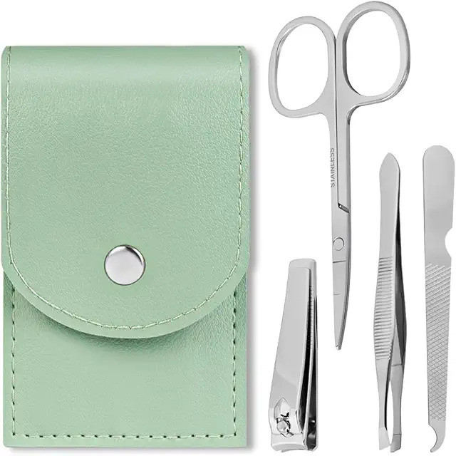 LOPHE 4-teiliges Maniküre-Set - Professionelles Nagelpflegeset in Edelstahl mit Etui