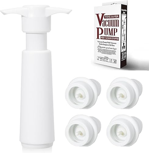 Miniatura 9 de Bomba ahorradora de vino con 4 tapones de vino al vacío, tapones para botellas de vino con silicona de grado alimenticio, a prueba de fugas,