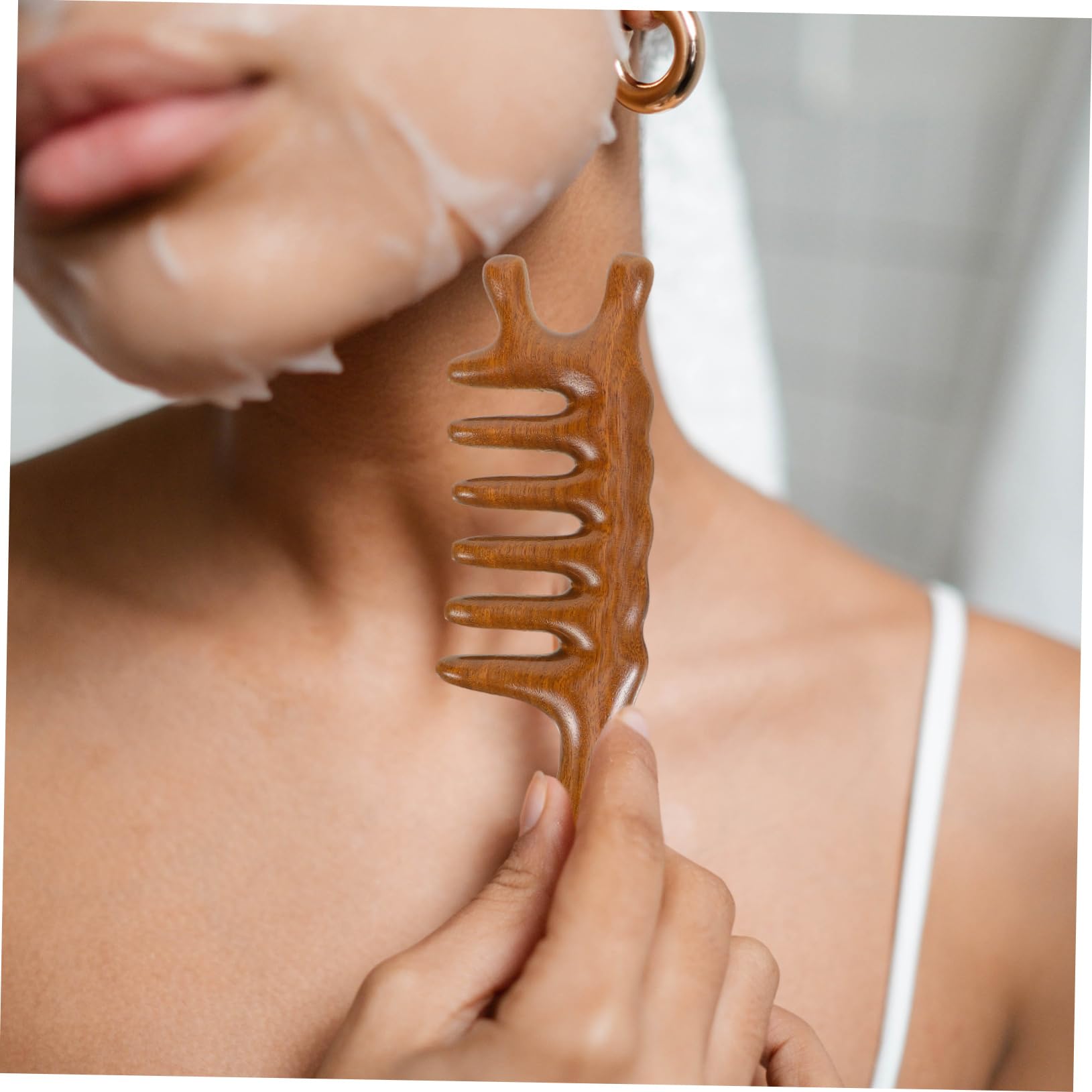 Healeved 3piezas Peine De Madera Natural Para Masaje Del Cabelludo Peine De Dientes Anchos Ergonómico Para Cabello Rizado y Grueso El y Estimula La Circulación Portable y