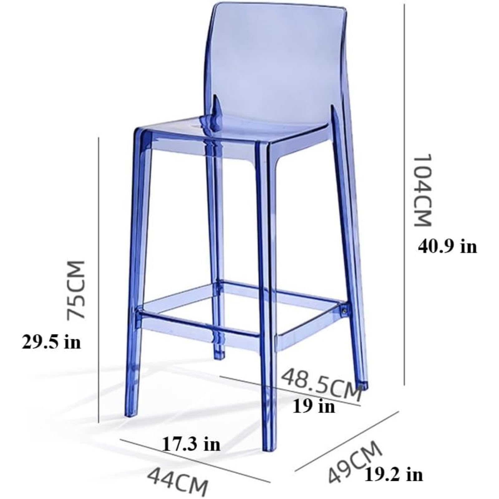 Sgabello da Banco in Acrilico Moderno, Sedia da Bar Alta Trasparente per Cucina, Sala da Pranzo, Soggiorno E Pub, Sgabello in Plastica Trasparente con Telaio Robusto (Amber 44 * 49 * 104cm)