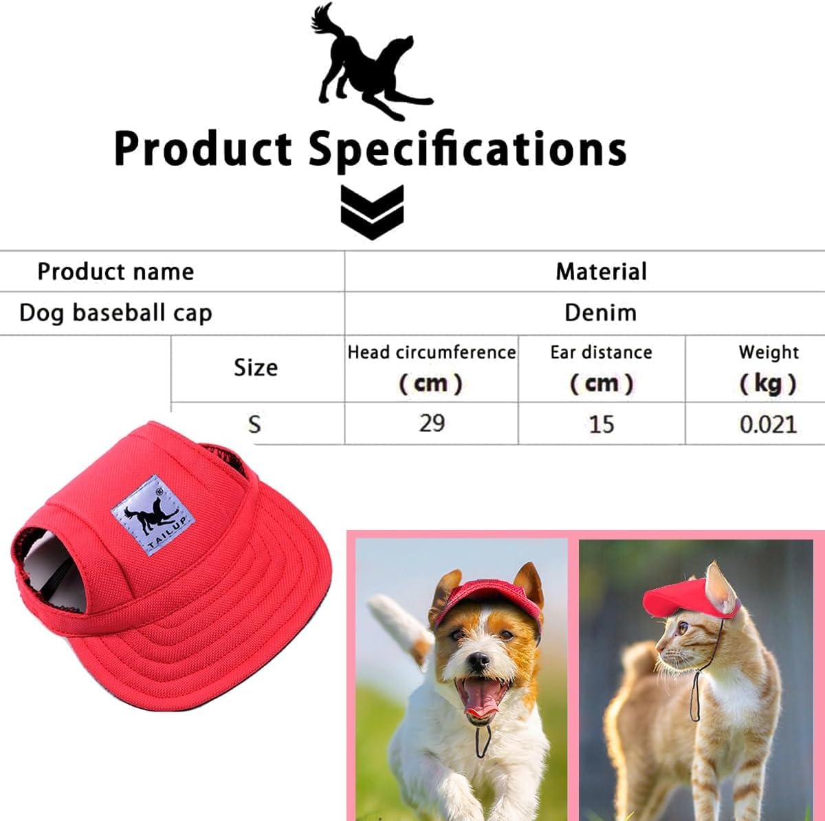 Hunde Baseball Cap Mit Ohrlöchern - Verstellbarer Sonnenschutz Für Hunde