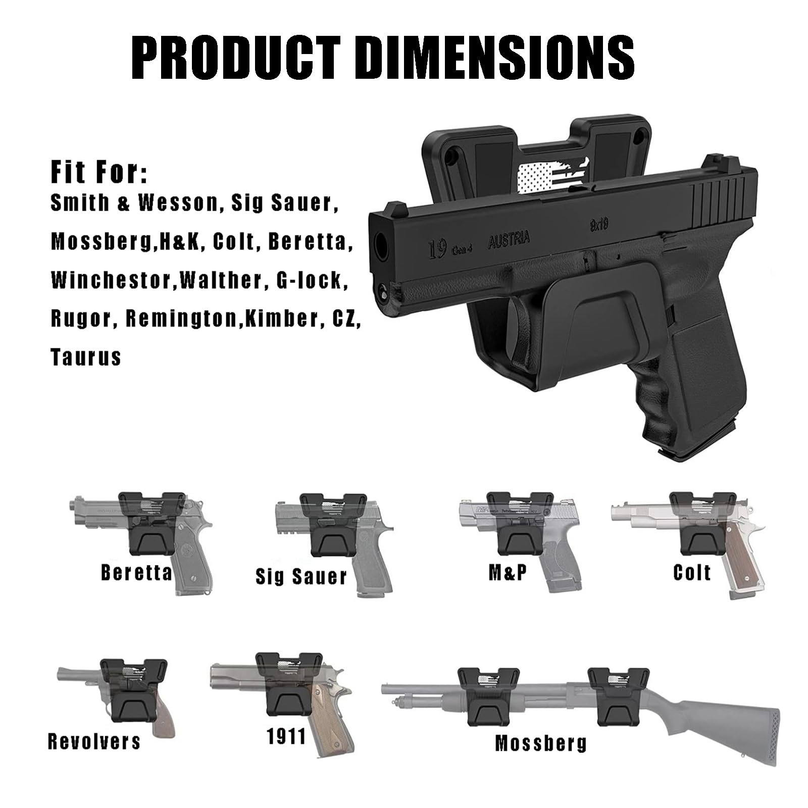 Supporto Magnetico per Pistola con Protezione del Grilletto, Portata Massima del Magnete per Pistola 60 Libbre, Nascosto nella Cassaforte da Scrivania, Facile da Aprire e Chiudere