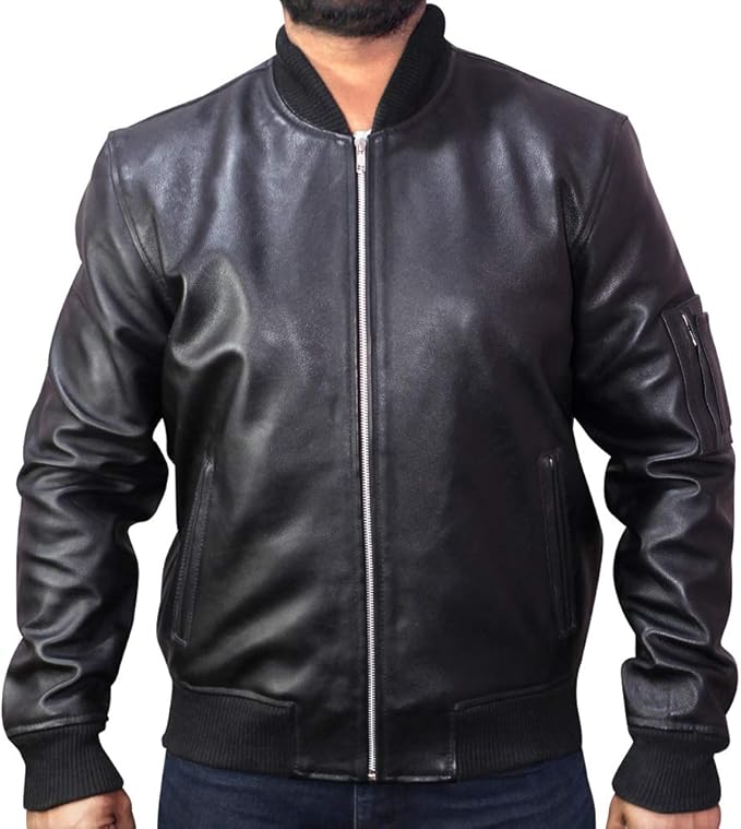 【新品/S/即発送】GOAT LEATHER TECH BLOUSON Fashion Men's Original Leather Jacket-Genuine Goat Leather