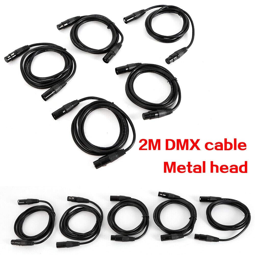 DMX - Cable de micrófono para micrófono, 2 m, para productos de iluminación de escenarios y dispositivos de audio, entrada XLR y faros de salida