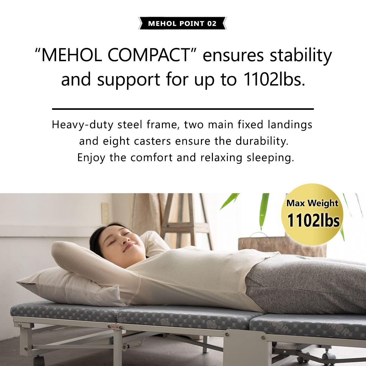 Amazon.com: EMOOR MEHOL Folding Rollaway Bed with Mattress Gray, 4
