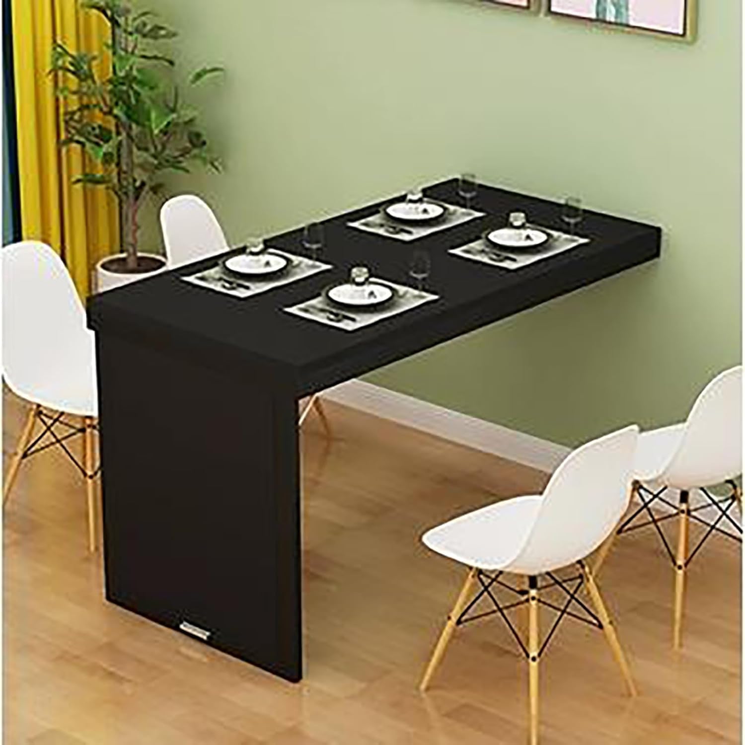KLGFBDC Wall-Mounted Folding Table for Small Spaces - Convertible Kitchen & Office Table Fold Up Computer Desk for Bedroom Dining Space-Saving Solution