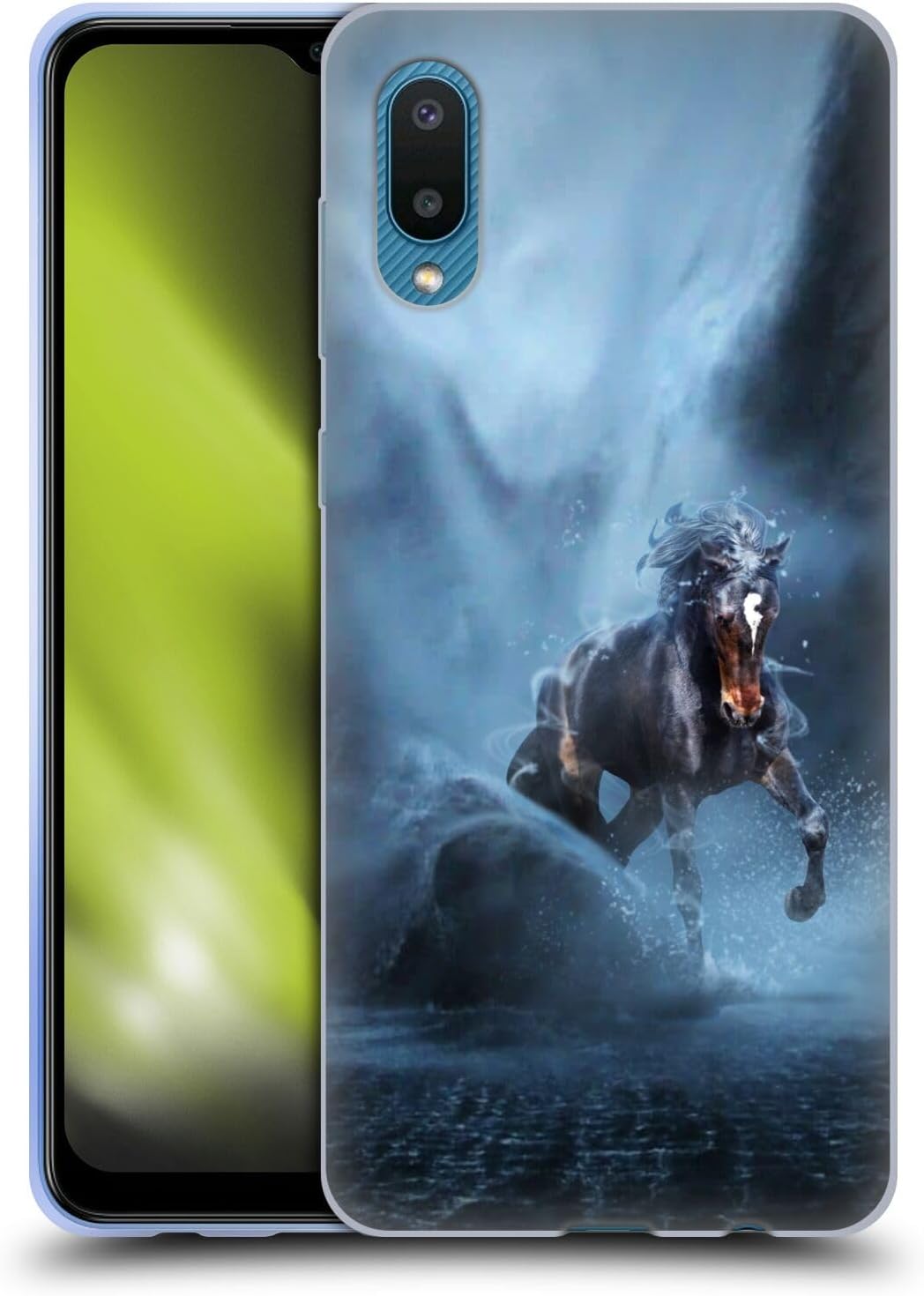 Head Case Designs Officially Licensed Klaudia Senator Black Horse Animal Art Gel Case [Military Grade Protection] Compatible With Samsung Galaxy A02/M02 (2021)