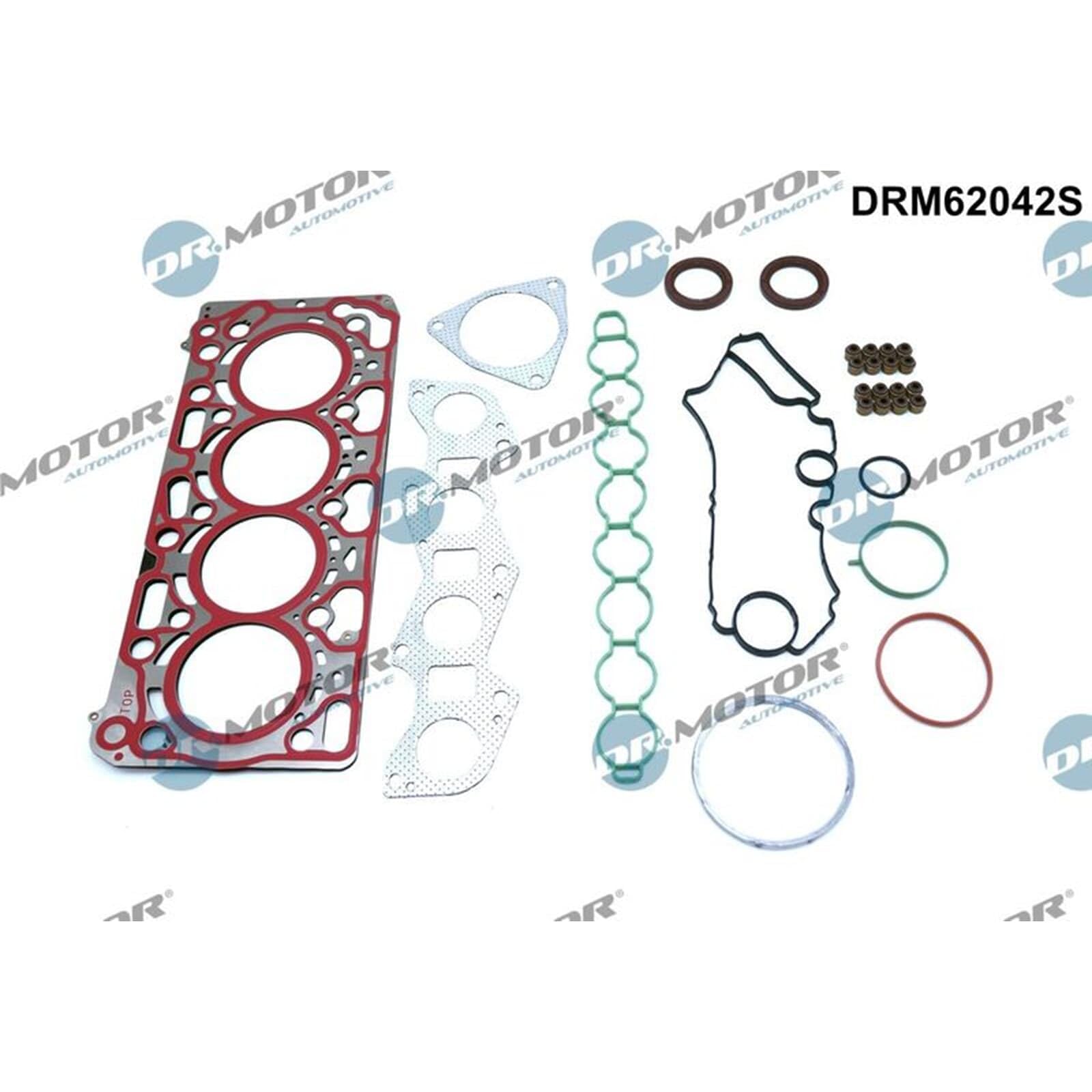 DR.MOTOR AUTOMOTIVE DRM62042S Juego de juntas culata con junta para la tapa de culata de cilindro con junta de culata con junta de vástago de válvula con junta(s) para colector de admisión