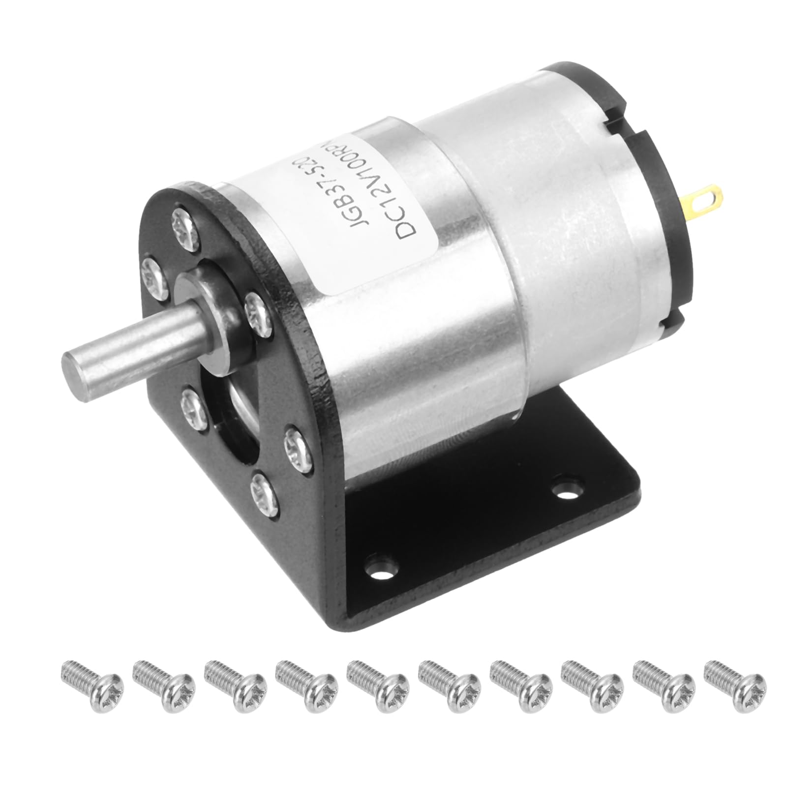DMiotech Micro DC 12V 100RPM Geared Motor with Bracket Gear Reduction Motors 37mm Diameter Gearbox Micro Speed Reduction for RC Car Robot Model