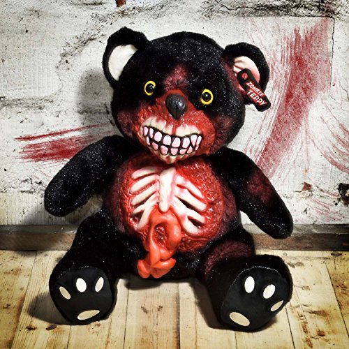 Zombie Teddy Original XXL 50cm Halloween Teddybär Horror-Bär Der Gruselige Kuschelbär für alle Splatter & Horror Fans (Gedärme Schwarz) – Bild 4