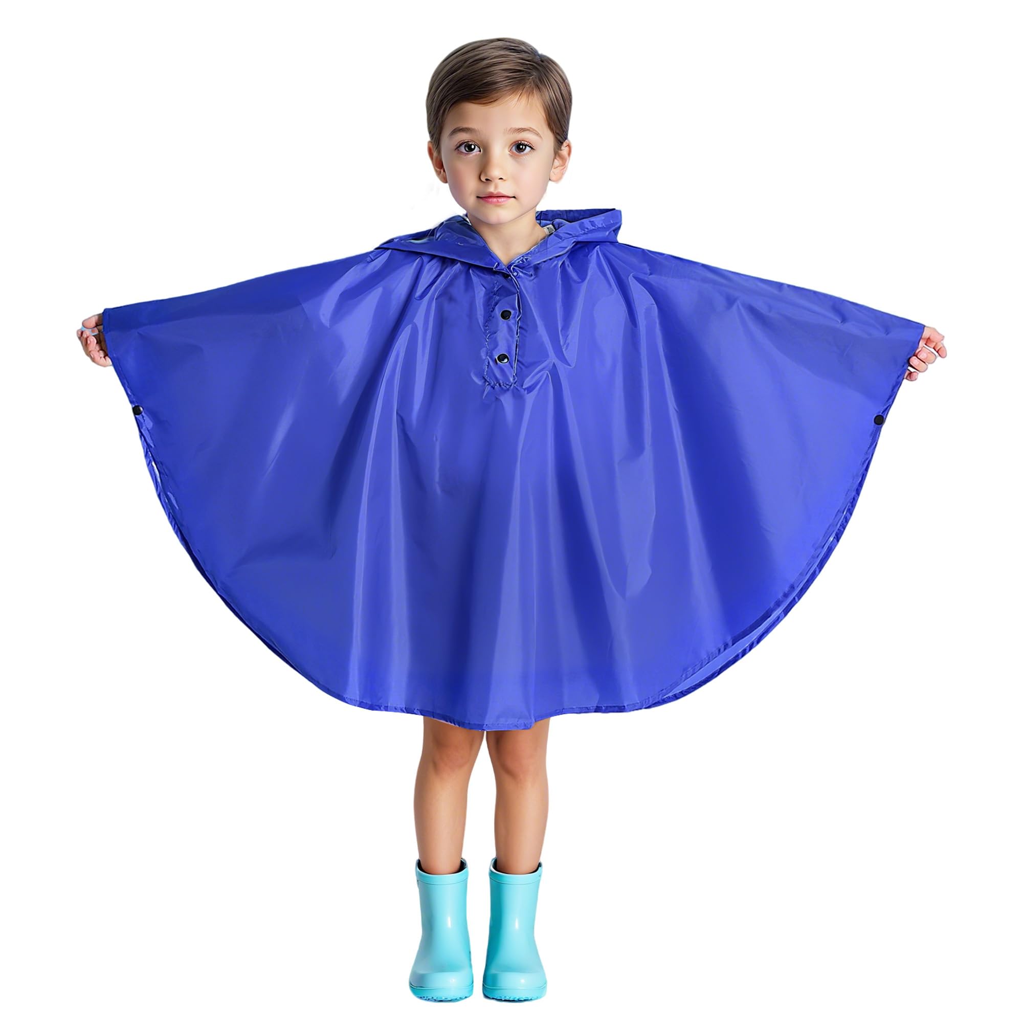 Poncho Pluie Enfant, Léger Respirant Filles Garçons RéUtilisable Imperméable Veste à capuche, Unisexe Animé Mignon Cape De Pluie Imperméables l'extérieur Vêtements 3-14 Ans
