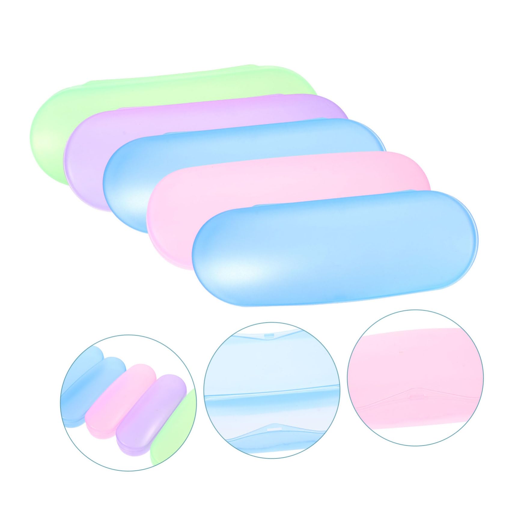 BESPORTBLE 5pcs Large Eyeglass Case Soft Sunglasses Box Pp Material Lightweight Portable Eyewear Protector for Men Women