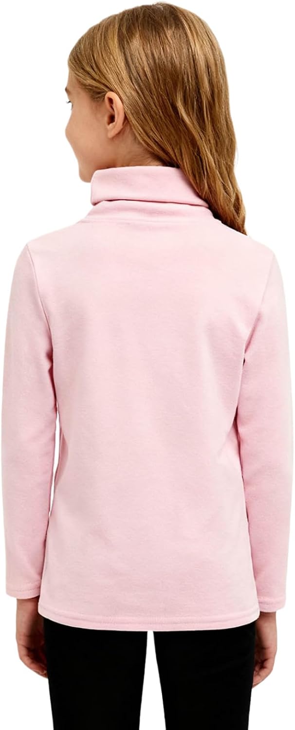 Kids Girls Base Layer Fleece Shirts Cute Cat or Butterfly Print Thermal Underwear Pullover Tops