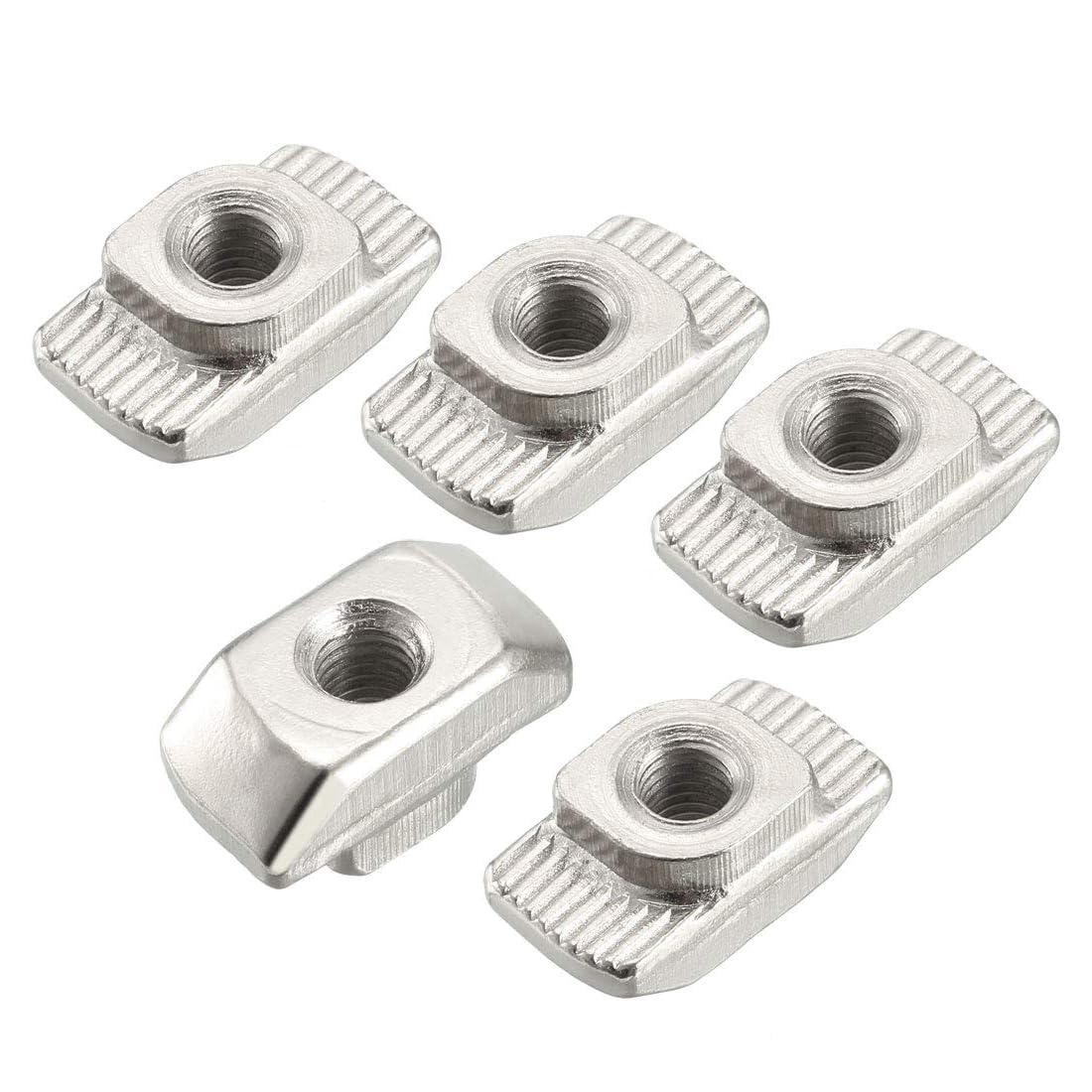 TOP-VIGOR M5 Sliding T Slot Nuts, Half Round Roll-in T-Nuts for 4040 Aluminium Extrusion Profile, Nickel Plated Carbon Steel T-Slot Fasteners for 3D Printer & Industrial Frame Assembly, 10Pcs