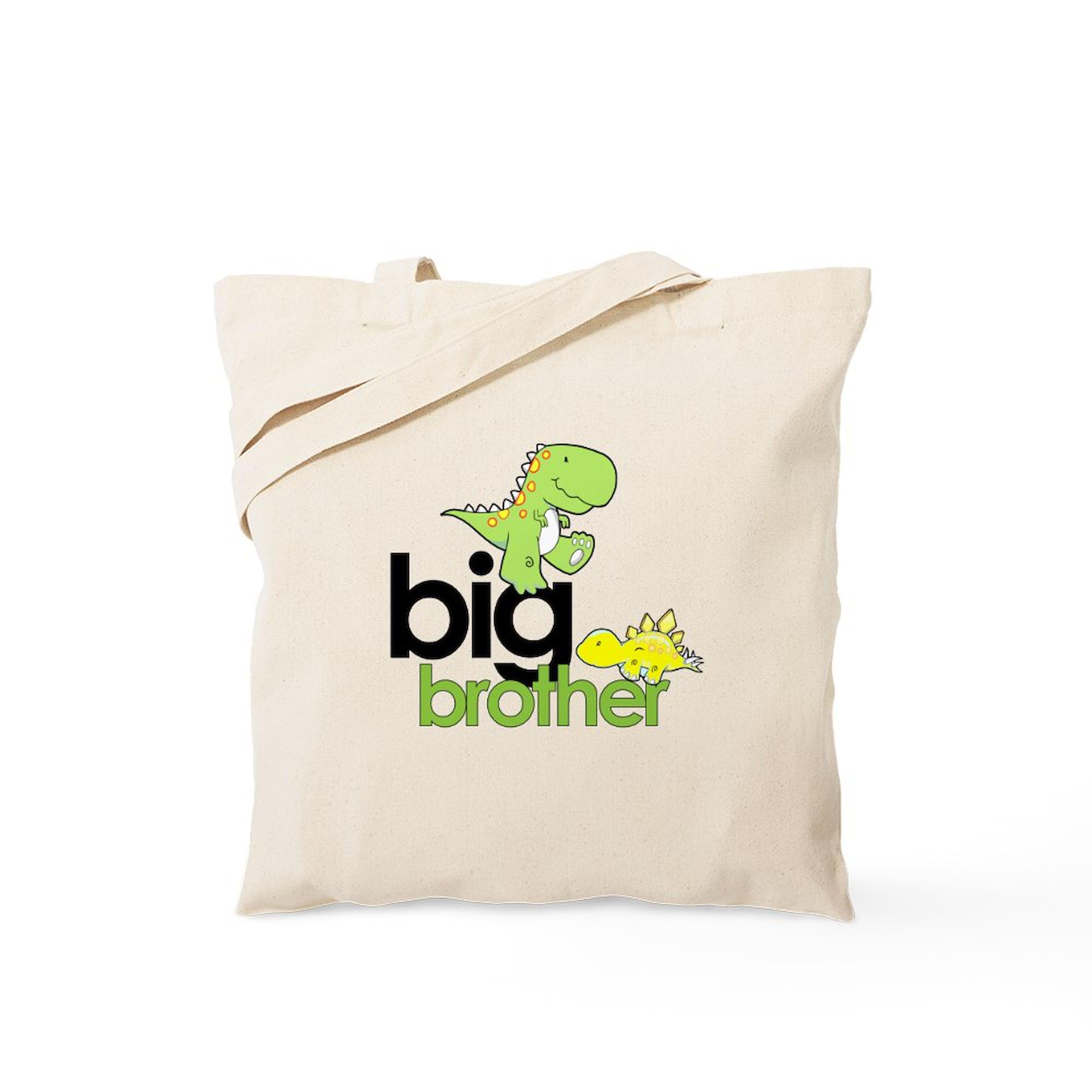 CafePress Big Brother T Shirt Dinosaur Tote Bag Natural Canvas Tote Bag, Reusable Shopping Bag