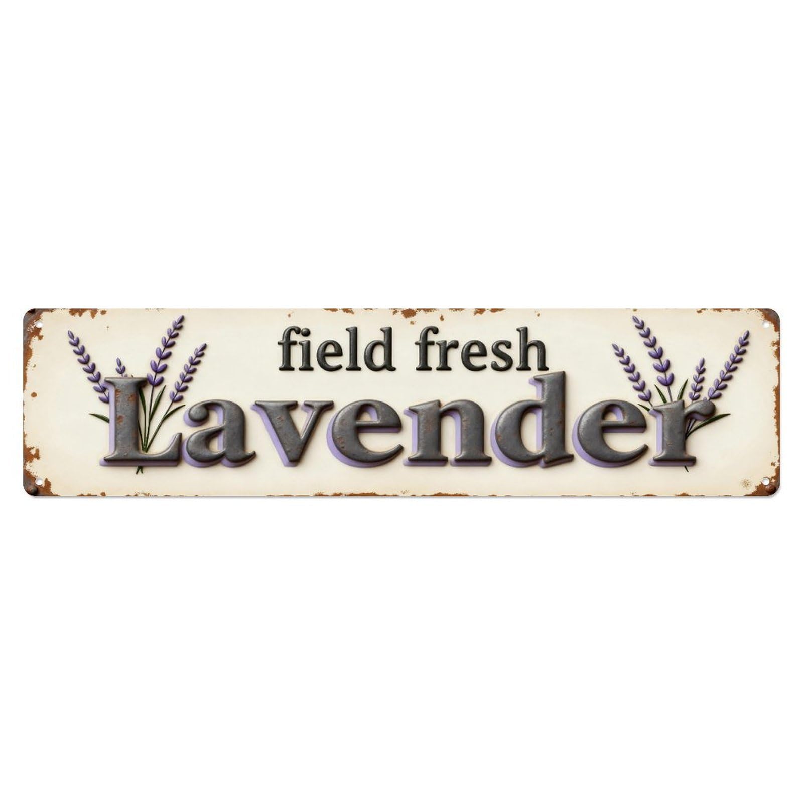 Field Fresh Lavender Pattern Metal Tin Sign Plaque