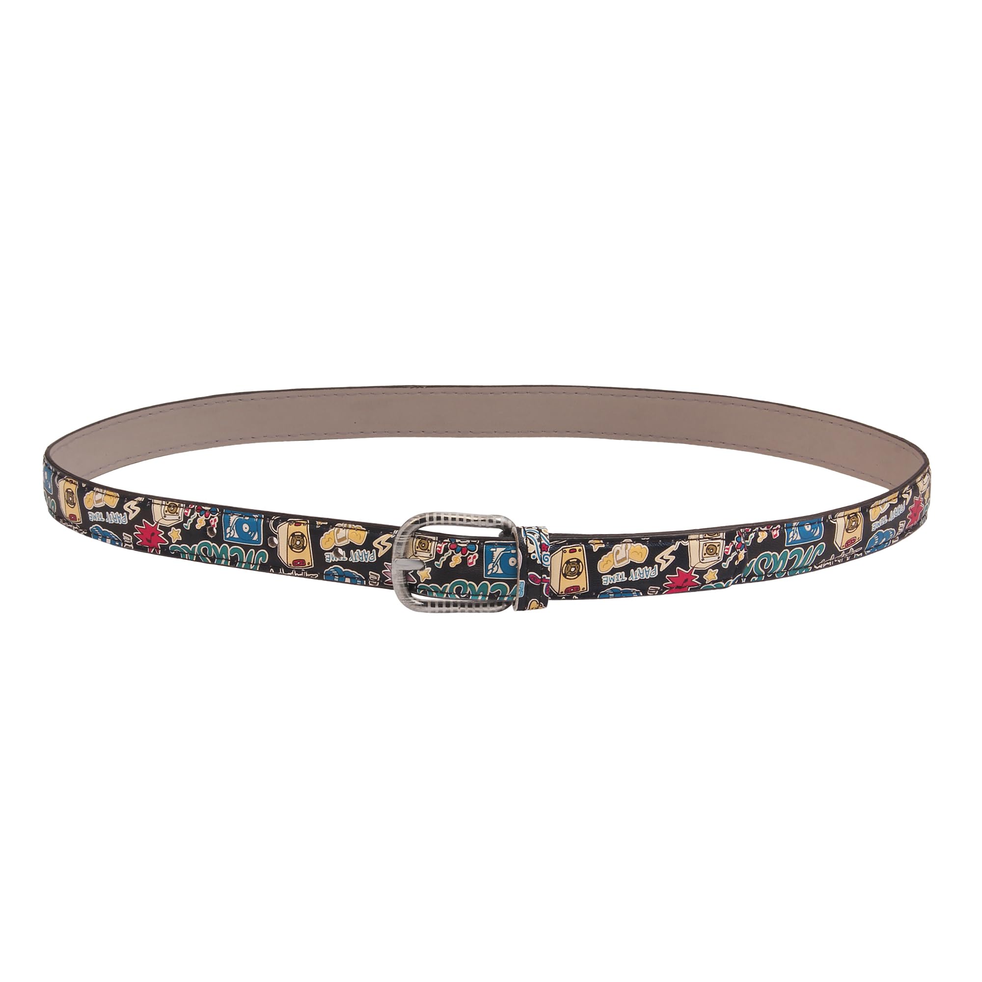 trysco Unisex Kids Faux Leather Belt For Jeans,Dresses, 22''-26'' (8-12 Years) (Pack Of 1) Black - Image 3 thumbnail