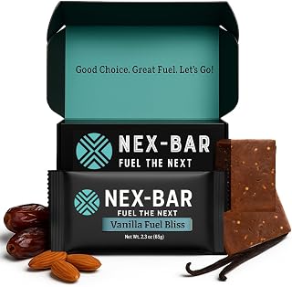 NEX-BAR Vanilla Fuel Bliss Protein Bars - 8 Pack (19G Protein) No Added Sugar, No Artificial Sweeteners