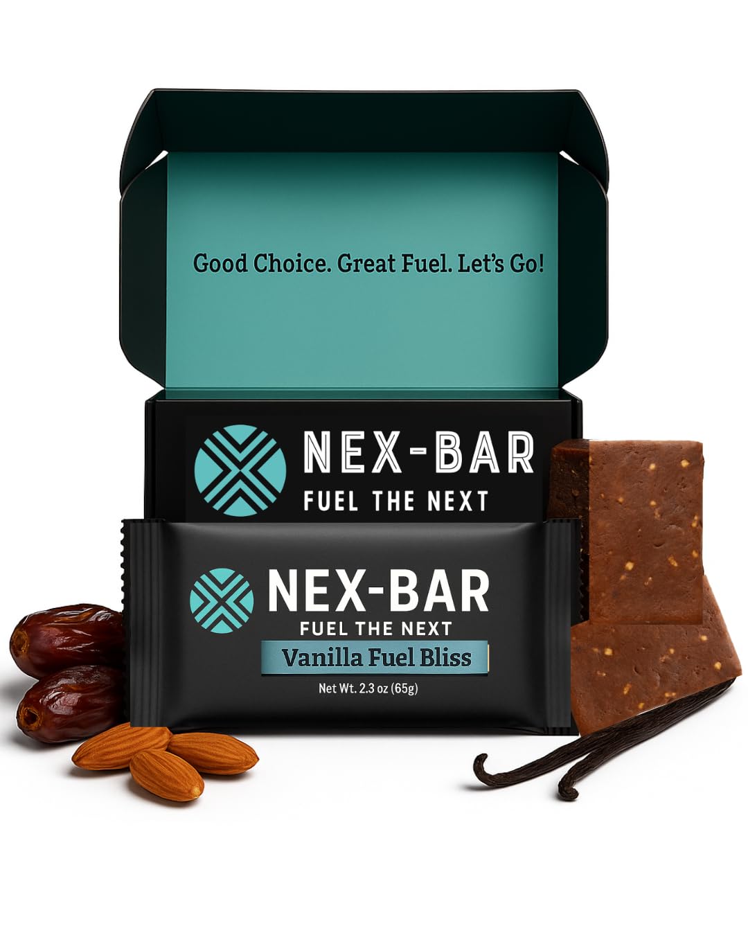 NEX-BAR Vanilla Fuel Bliss Protein Bars - 8 Pack (19G Protein) No Added Sugar, No Artificial Sweeteners