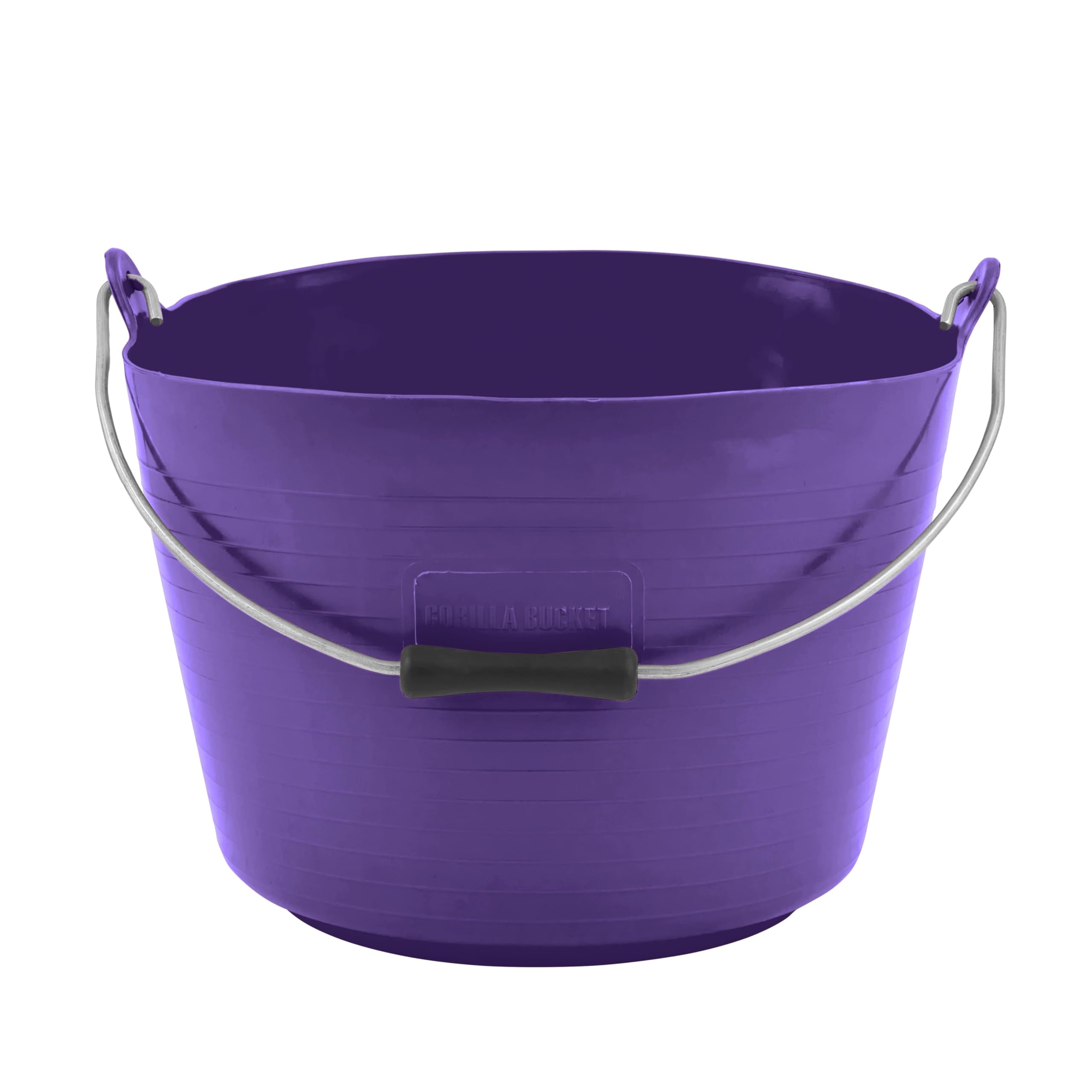 Red Gorilla Bucket Flexible Horse Pony Feeding Builders or Gardeners Bucket Tub With Metal Handle 22 Litres Capacity for General Garden or Building Use (Purple)