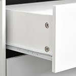 HOMCOM Table de Nuit Moderne, Table de Chevet avec 2 Tiroirs, Table d'Appoint avec Pieds en Bois de Pin pour Chambre, Blanc