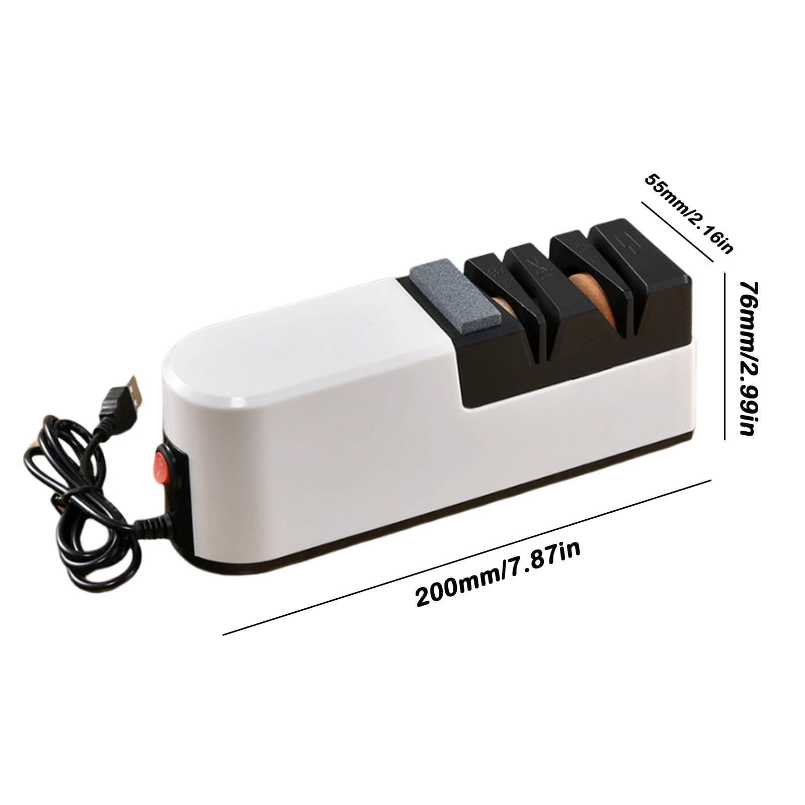 Xinlie Herramienta de Afilado de Cuchillos Eléctrico Afilador de Tijeras Afilador de Cuchillos Profesional para Afilado y Pulido Rápido para Afilar Cuchillos de Borde Recto--Modelo USB