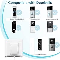 Vista 2 de Timbre de video con cable transformador de corriente, adaptador de corriente cableado, compatible con anillo, para timbre de video Nest