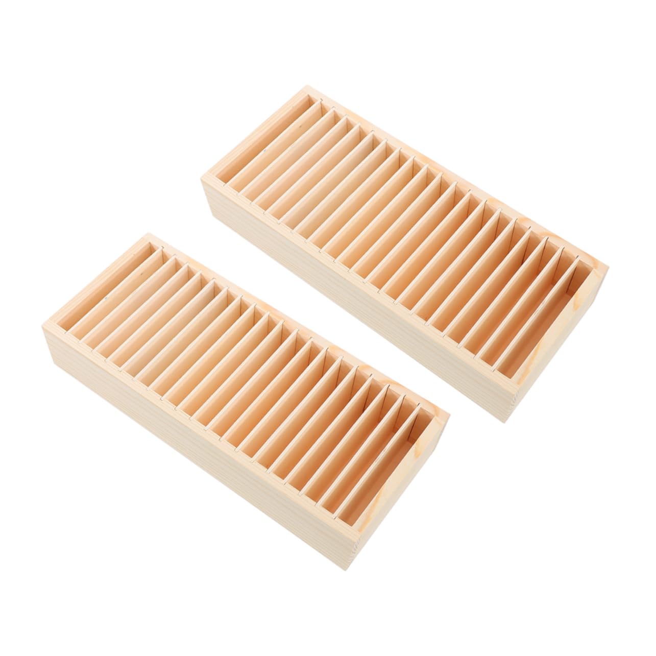 Veemoon Porta Biglietti da Visita e Struttura Staccabile in Legno Beige 2 Pezzi Scomparti Multipli per Organizzare e Conservare Carte da Lavoro in Ufficio o Casa