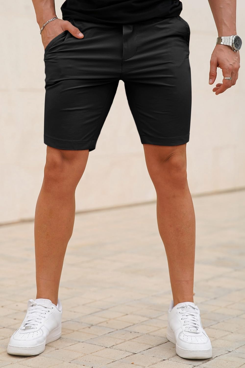 GINGTTO Mens Casual Shorts Stretch Slim Fit Quick Dry 9 Inch Inseam - Image 6