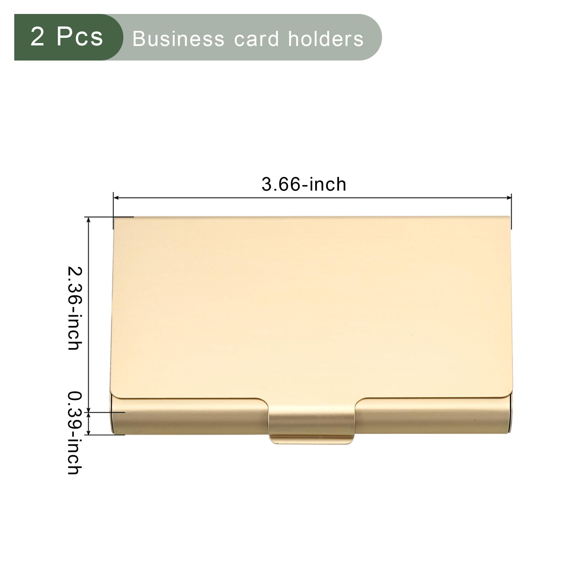 YOKIVE 2 Pcs Business Card Holder, Flip Cover Style, Gold - Image 2
