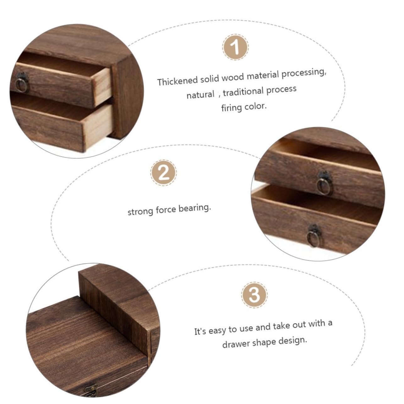 Ipetboom Caja de Madera Marrón para Té Pu'er Diseño Retro y Multi-capa, Caja Organizadora Cajones Impermeables Fácil de Usar para Almacenamiento en Cocina