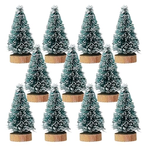 12 Stück Mini Grün Tannenbaum, Künstlicher Flaschenbürste...