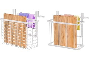 uxcell Bathroom Cabinet Over the Door Organizer with Towel Bar