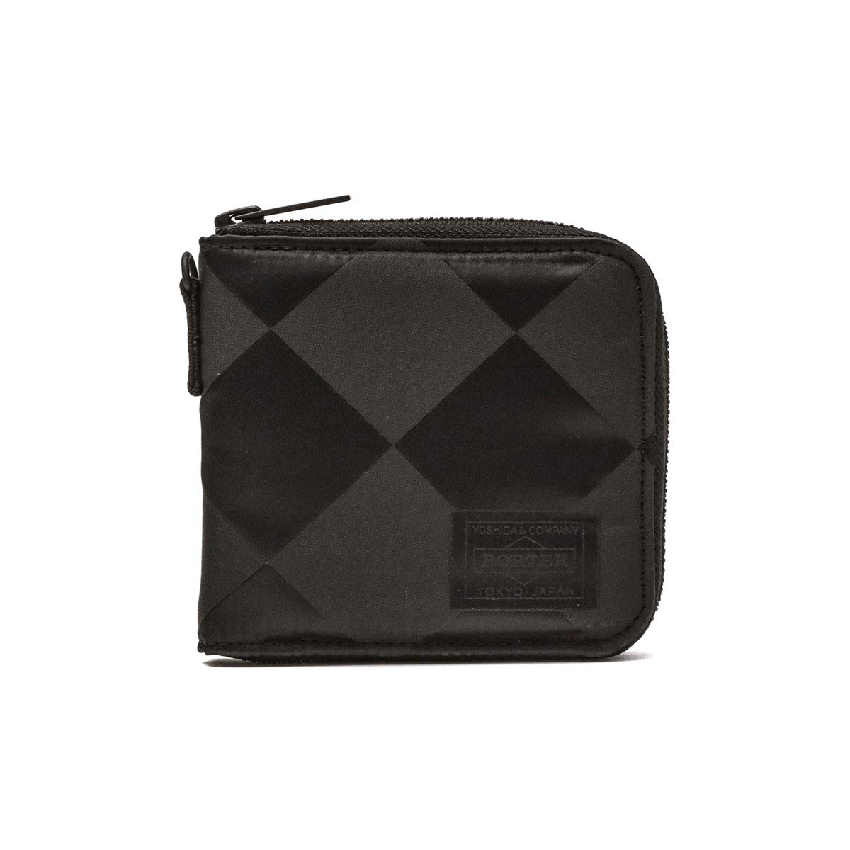 Porter GHILLIE 886-16140 Round Zipper Wallet, Diamond Shape BLK (14)